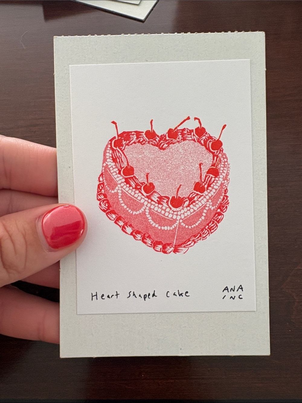 Anastasia Inciardi Mini Print Heart Shaped Cake